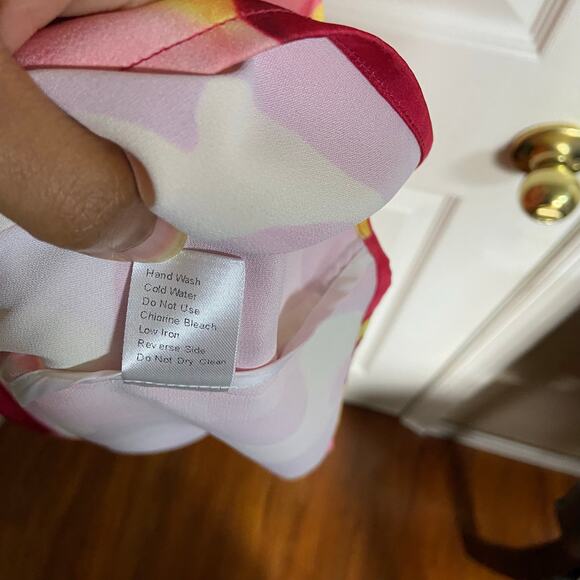 Ming Wang Abstract Print Crepe De Chine Halter Neck Tiered Dress, Sz M -- NWT - Picture 8 of 12